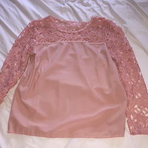 Pink blouse designed sleeves